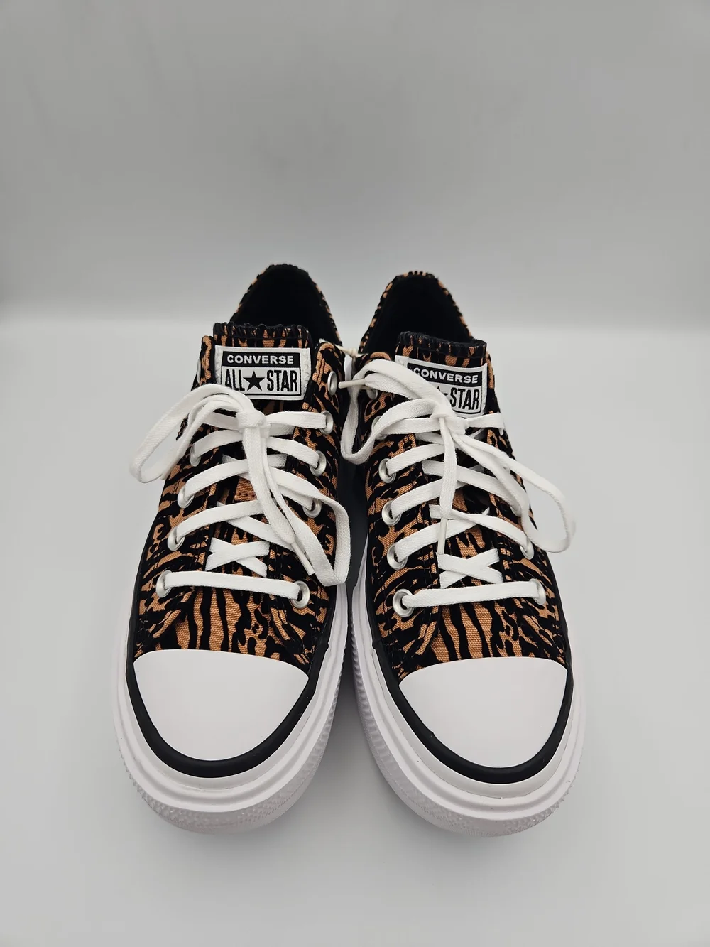 Converse Leopard-Print Low-Top Platform Sneakers - Brown & Black - Picture 3 of 9